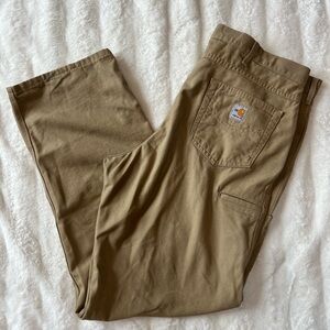 Carhartt Rugged Flex Rigby Dungarees Work Pants Tan 40x34